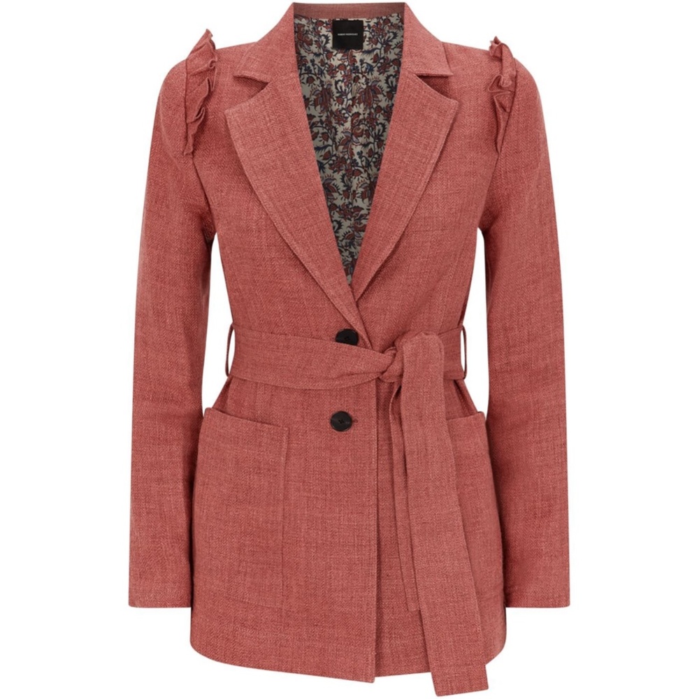 Robert Rodriguez Chelsea Ruffle Linen Blend Jacket